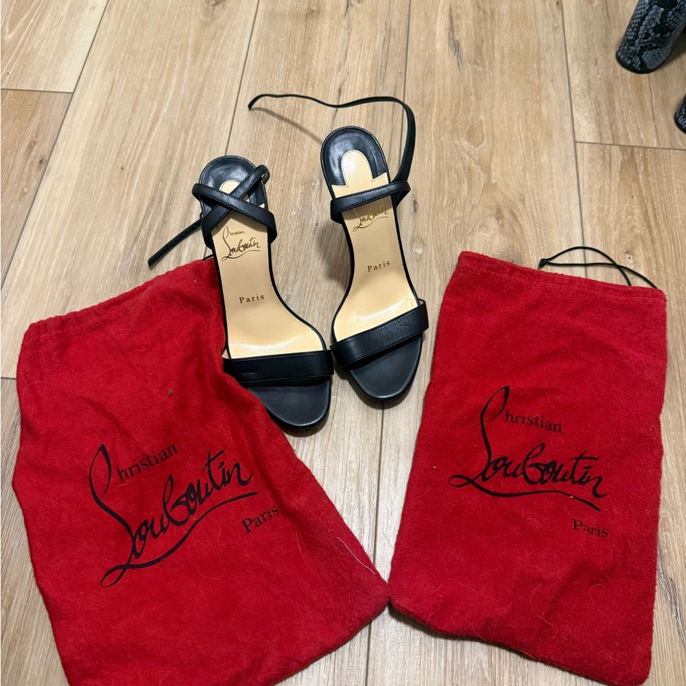 Christian Louboutin Black Strappy Heels